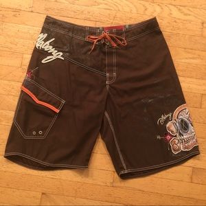Billabong Men’s Board Shorts Skull Brown